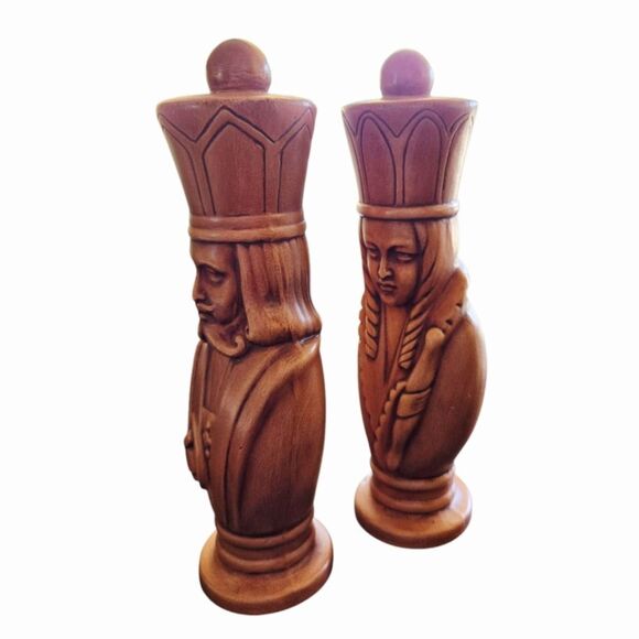 Ceramic Large King and Queen 9" Figurines Hearts Playing Cards - Picture 3 of 9